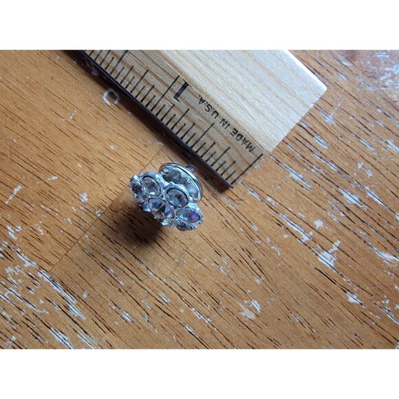 Vintage Rhinestone Snowflake Brooch Pin - Picture 3 of 3